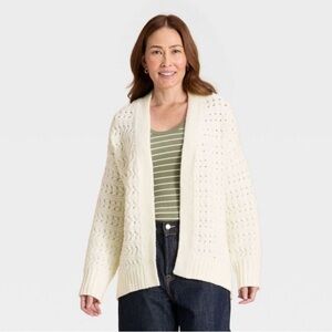 Universal Thread Women's Cream Knit Cardigan